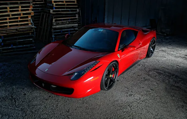 Ferrari, феррари, красная, tuning, 458 italia, vorsteiner