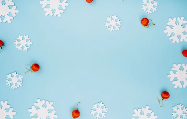 Картинка зима, снежинки, фон, голубой, Christmas, blue, winter, background