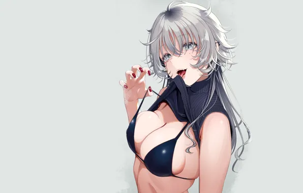 Girl, hot, sexy, cleavage, boobs, anime, breasts, babe