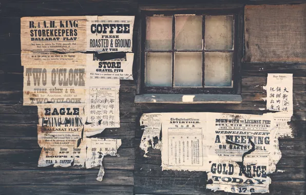 Картинка wall, wood, paper, advertisements, Wild West