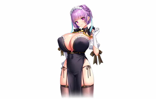 Girl, sexy, cleavage, thighhighs, dress, boobs, anime, beautiful