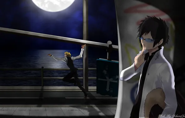 Аниме, арт, Шизуо, Изая Орихара, Durarara!!