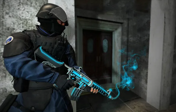Фон, дым, спецназ, workshop, cs go, gunsmith, m4a4, luminious