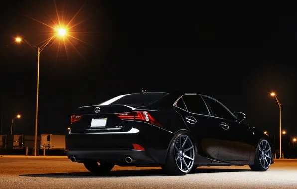 Картинка черный, Lexus, сзади, black, 2014, IS250, лексес