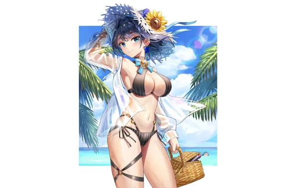 Kawaii, colourful, sexy, beach, anime, flowers, babe, cute