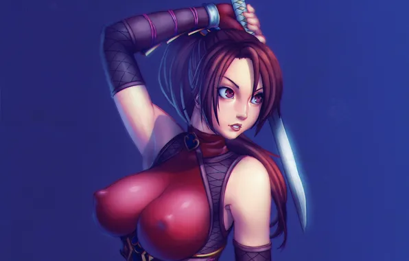 Грудь, девушка, красота, боец, ниндзя, Namco, soul calibur, taki