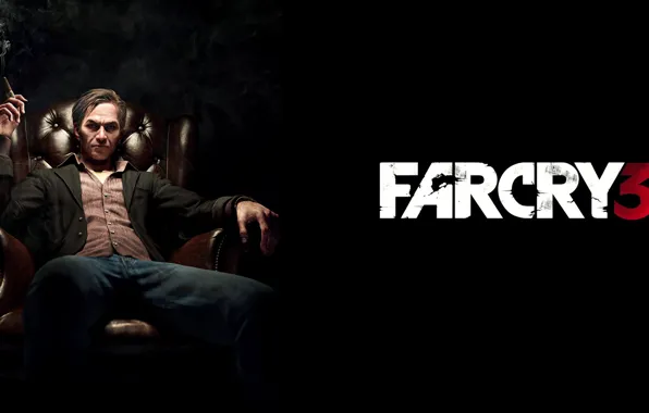Картинка дым, кресло, сигарета, злодей, game, босс, Far cry, Хойт Волкер