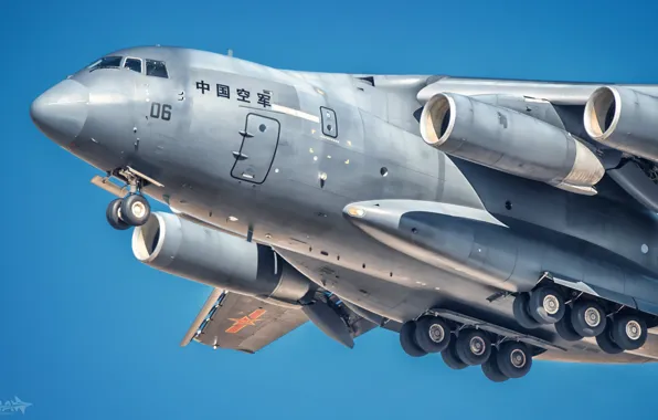 Картинка Самолет, Двигатель, Крыло, Военно-транспортный, Шасси, Xian Y-20, ВВС КНР, HESJA Air-Art Photography