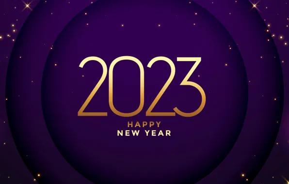 Новый Год, цифры, happy, New Year, purple, glitter, 2023