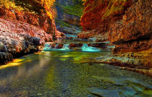 River, Austria, falls, rocky