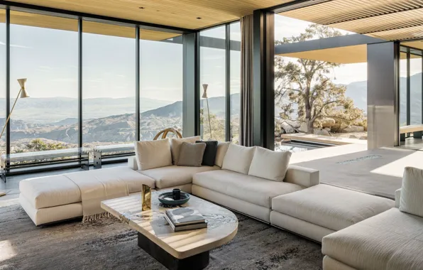Дизайн, стиль, интерьер, Калифорния, California, гостиная, contemporary house, Палм Десерт