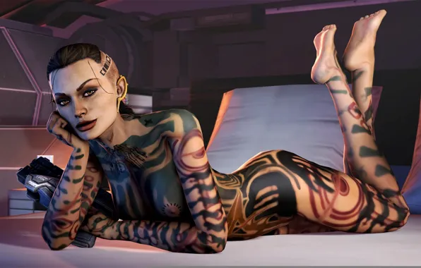 Mass Effect, nude, Jack, Subject Zero