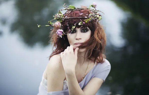 Взгляд, девушка, фон