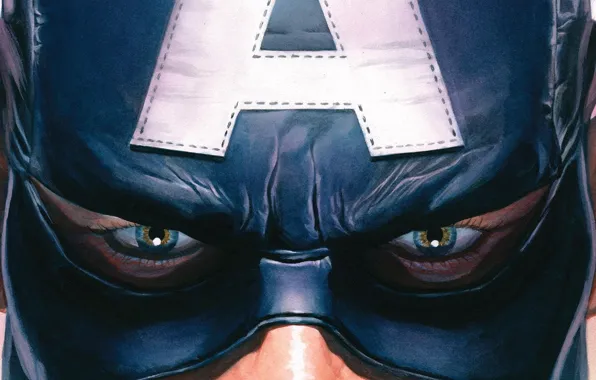 Картинка fantasy, blue eyes, Marvel, comics, Captain America, artwork, mask, superhero