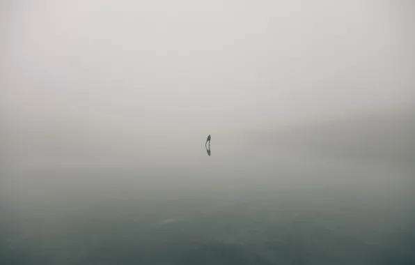 Туман, человек, лёд