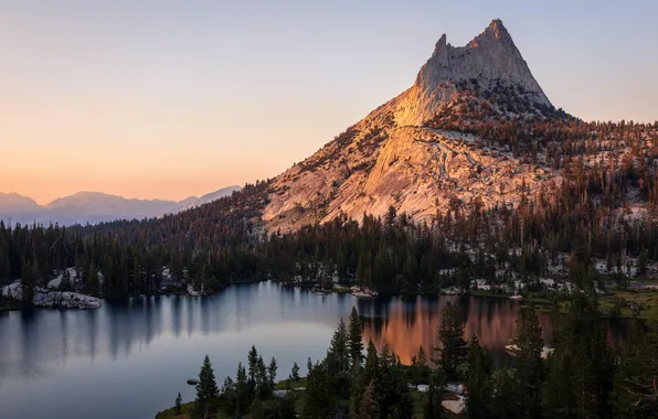 Картинка forest, landscape, nature, Yosemite, California, mountains, lake, National Park