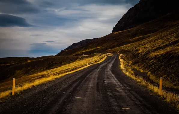 Картинка дорога, пейзаж, природа, Iceland road