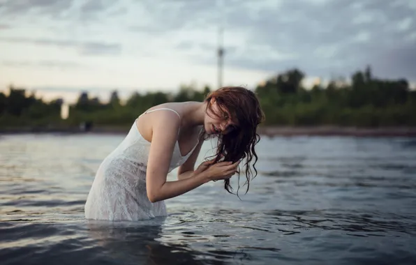 Картинка волосы, веснушки, в воде, Kate, Jesse Herzog
