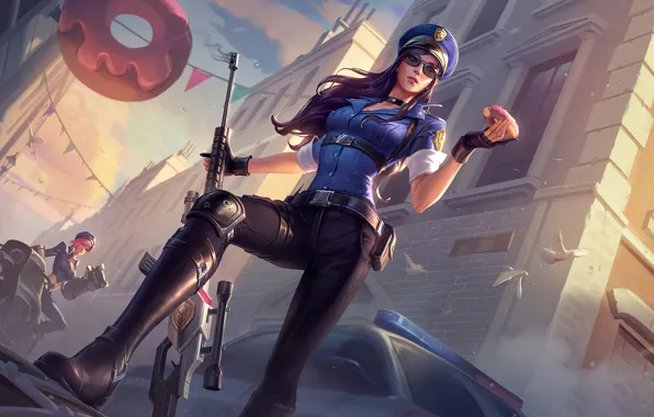 Art, League of Legends, Skin, Caitlyn, LoL, Officer, Officer Caitlyn
