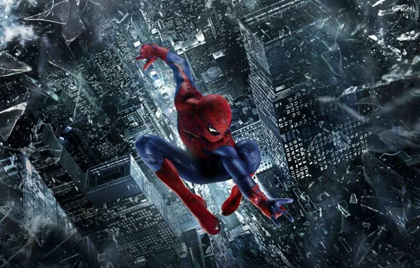 Spider-man, полёт, 2012, человек паук, film, the amazing spider man, andrew garfield