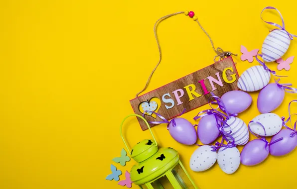 Картинка весна, Пасха, spring, Easter, purple, eggs, decoration, Happy