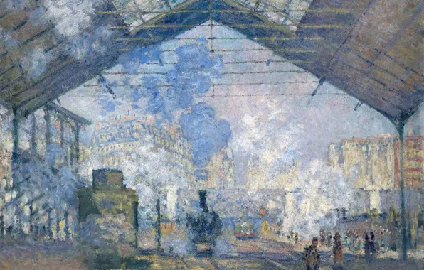 Картинка картина, Клод Моне, жанровая, Станция Сен-Лазар. Внешний Вид