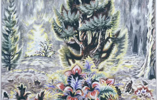 Картинка Charles Ephraim Burchfield, 1960-66, Dream of a Fantasy Flower