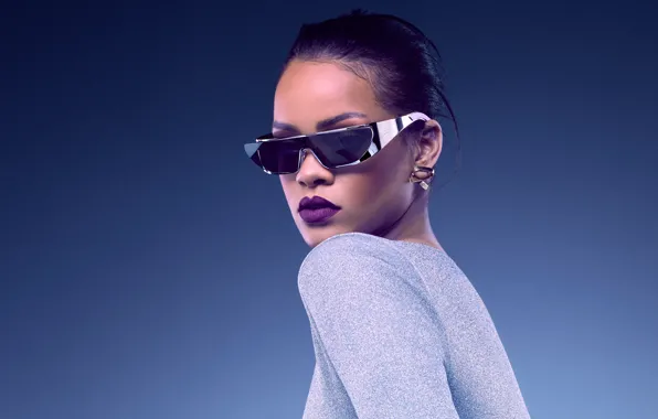 Девушка, актриса, очки, губы, певица, rihanna, латинка, dior