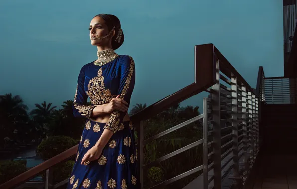 Model, pose, indian, makeup, fashion model, jewelery, traditional, nose ring