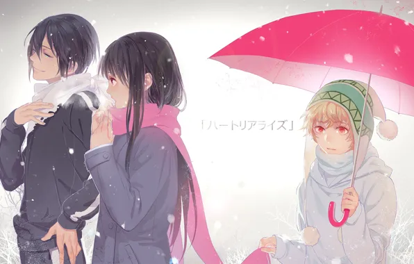 Девушка, зонтик, Бездомный Бог, Noragami, Ято, Юкине