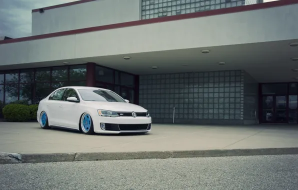 Картинка Volkswagen, Jetta, white, MK6, GLI, frontside