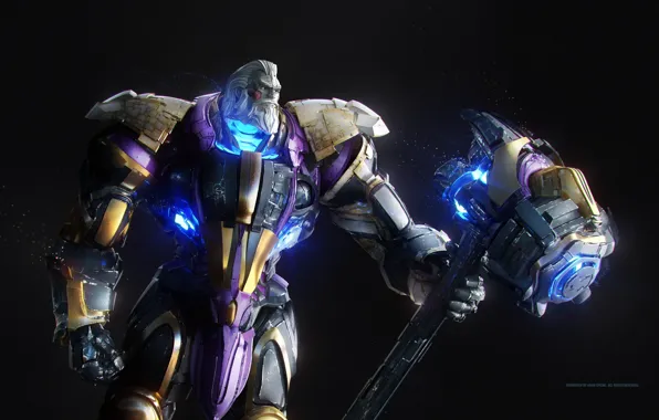 Game, warhammer, weapon, man, strong, Overwatch, Reinhardt