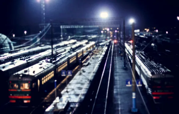 Картинка ночь, вокзал, поезда, Владимир Смит, Vladimir Smith, Калуга-1