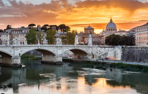 Картинка мост, Город, Рома
