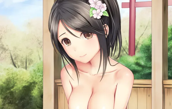 Kawaii, hot, sexy, flower, nipples, boobs, breast, anime