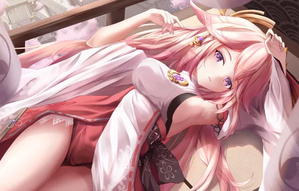 Gadis kawaii, dampak genshin, yae miko genshin impact