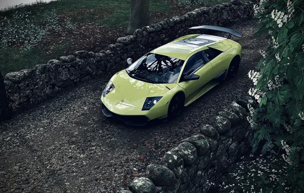 HDR, Lamborghini, Wall, Tree, Murcielago, Game, UHD, SV