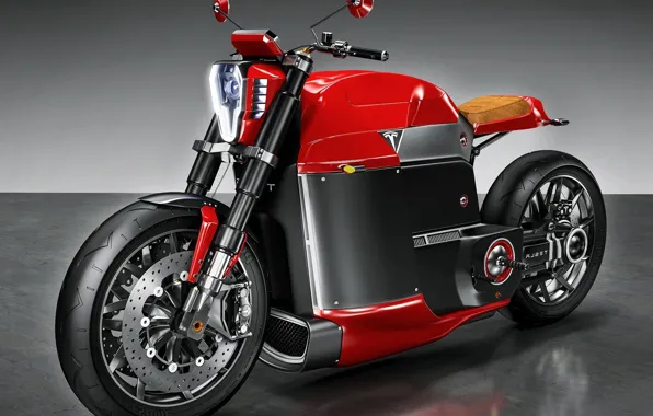 Картинка concept, wallpaper, red, beautiful, motorcycle, Tesla, speed, fast