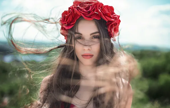 Картинка девушка, ветер, волосы, Maxim Tumanov