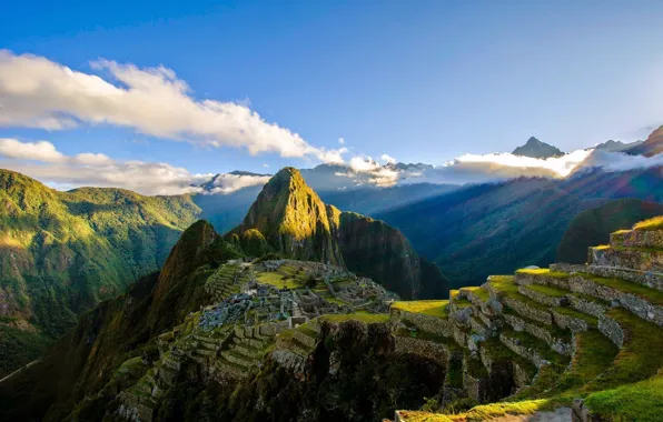 Картинка холмы, хребет, Мачу-Пикчу, горная местность
