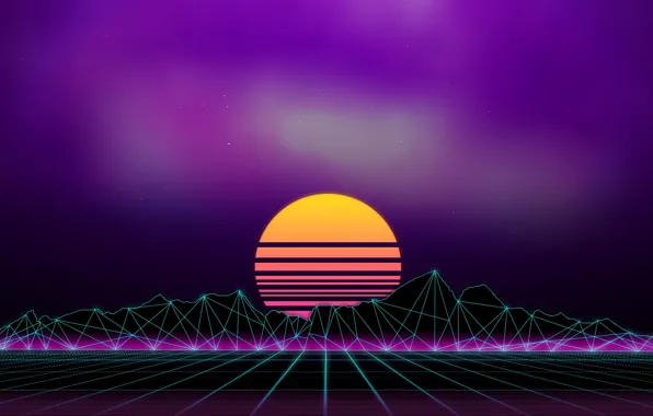 Музыка, Фон, 80s, Neon, 80's, Synth, Retrowave, Synthwave