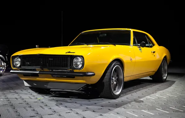 Картинка camaro, chevrolet, Yellow, 1968, SEMA