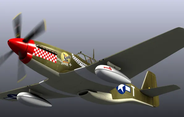 Mustang, model, Blender 3D, P51B