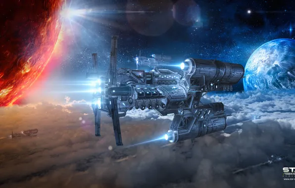 Космос, планета, звёзды, Star Conflict, pirats