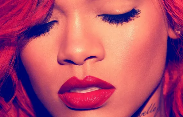 Музыка, розовый, шоколад, тату, певица, америка, Rihanna, Риана