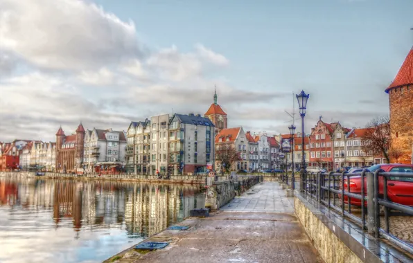 River, street, poland, gdańsk, motlawa