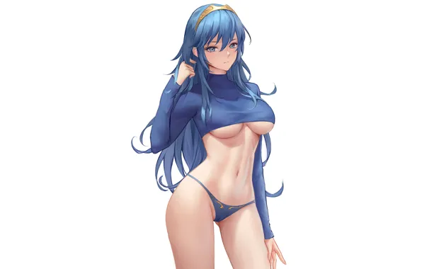 Girl, sexy, lingerie, cleavage, panties, long hair, boobs, anime