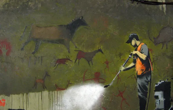 Graffiti, Banksy, Caveman