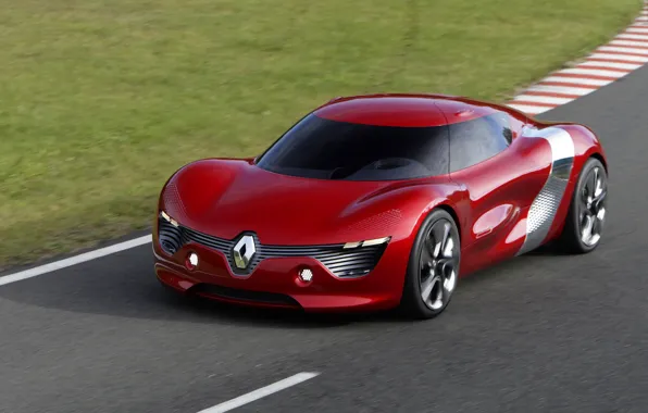 Concept, Renault, red, supercar, asphalt, sports car, electric cars, Renault DeZir