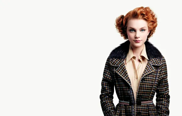 Мех, рыжая, пальто, Jessica Stam